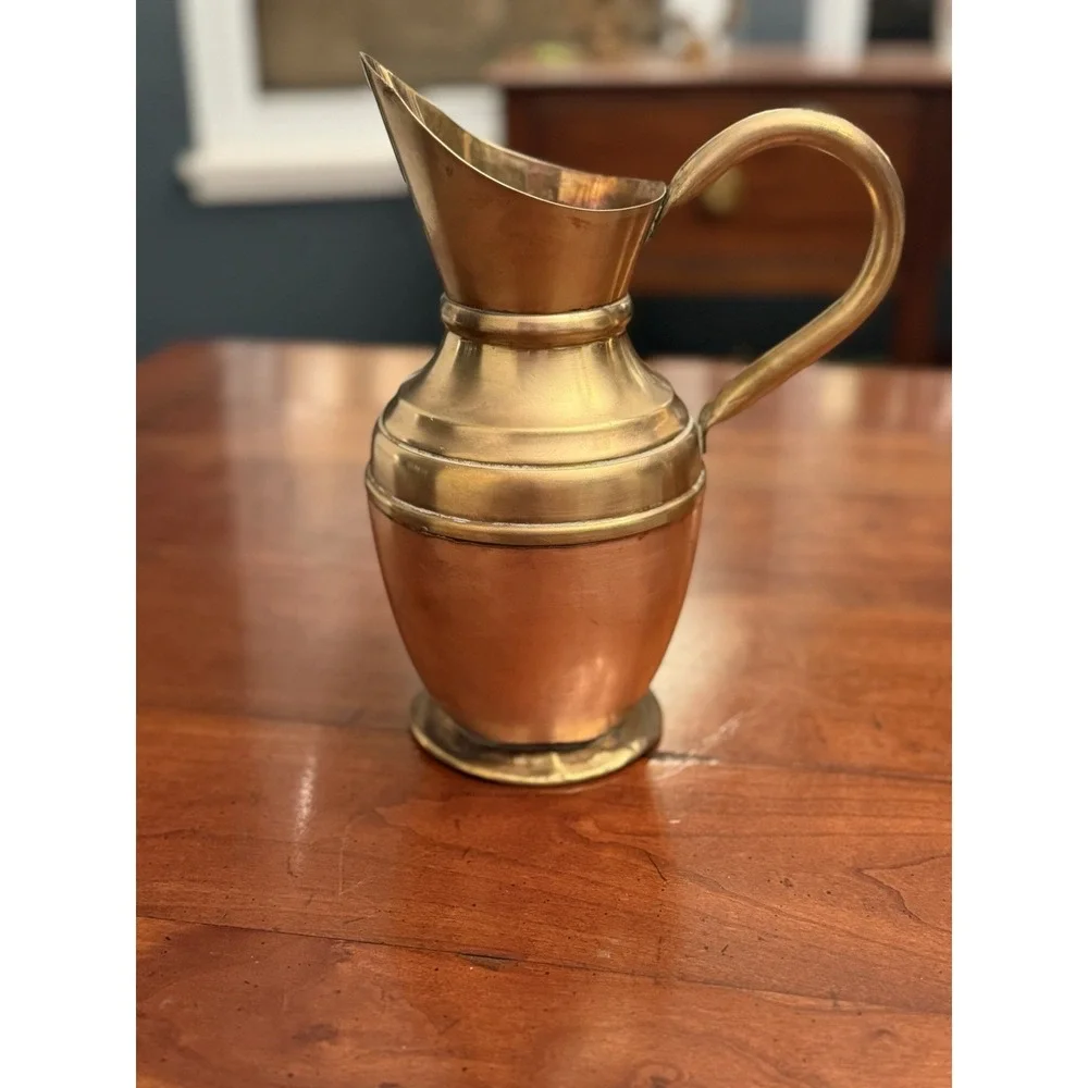 Vintage Peerage England Copper and Brass Pitcher Jersey Guernsey